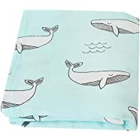 LifeTree Mantas Muselina Bebé- Diente de Ballena Mantas Envolventes Bebé Bambú Algodón 120x120 cm- Mantas Swaddle Niños